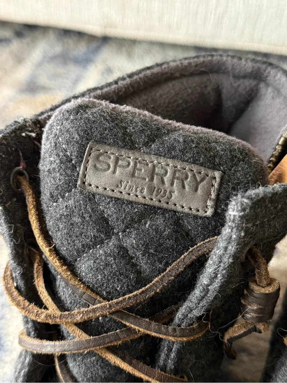 Sperry Gray Quilted Duck Boots - Picture 2 of 5